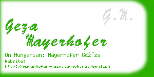 geza mayerhofer business card